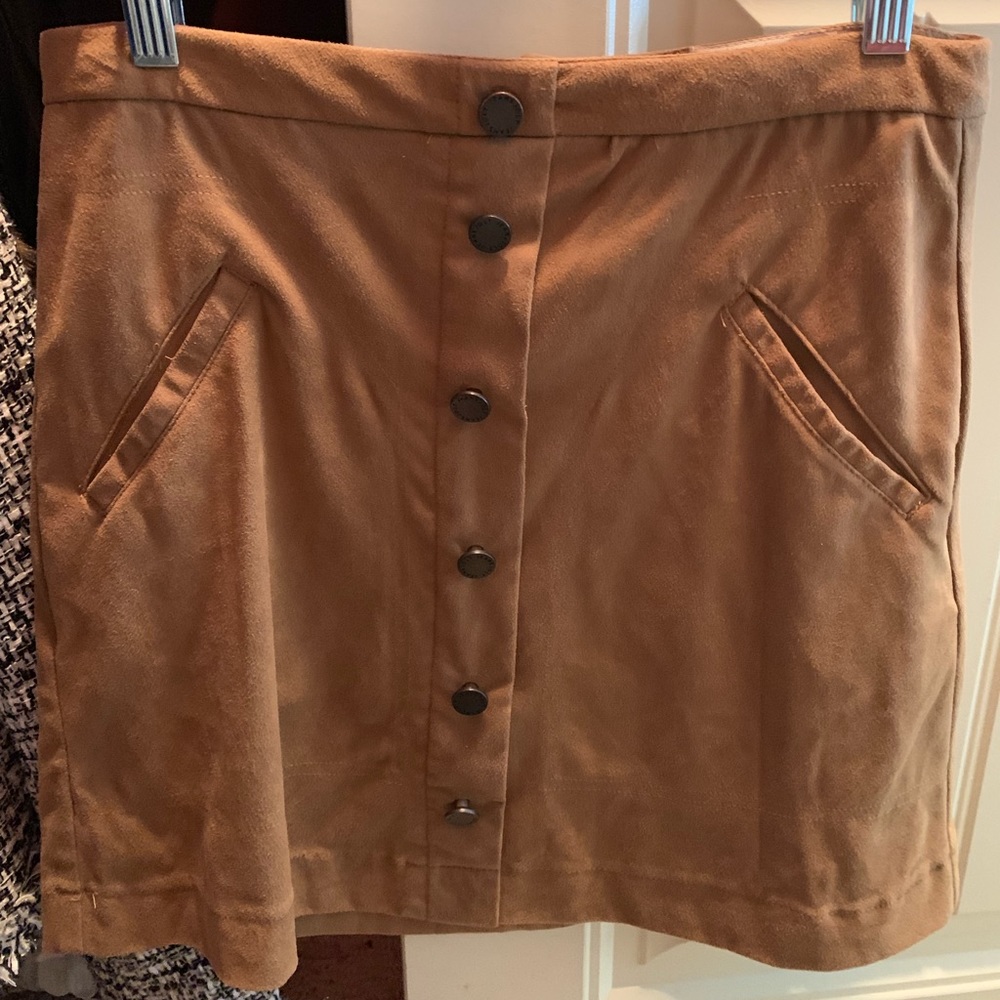 Suede Button Up Skirt